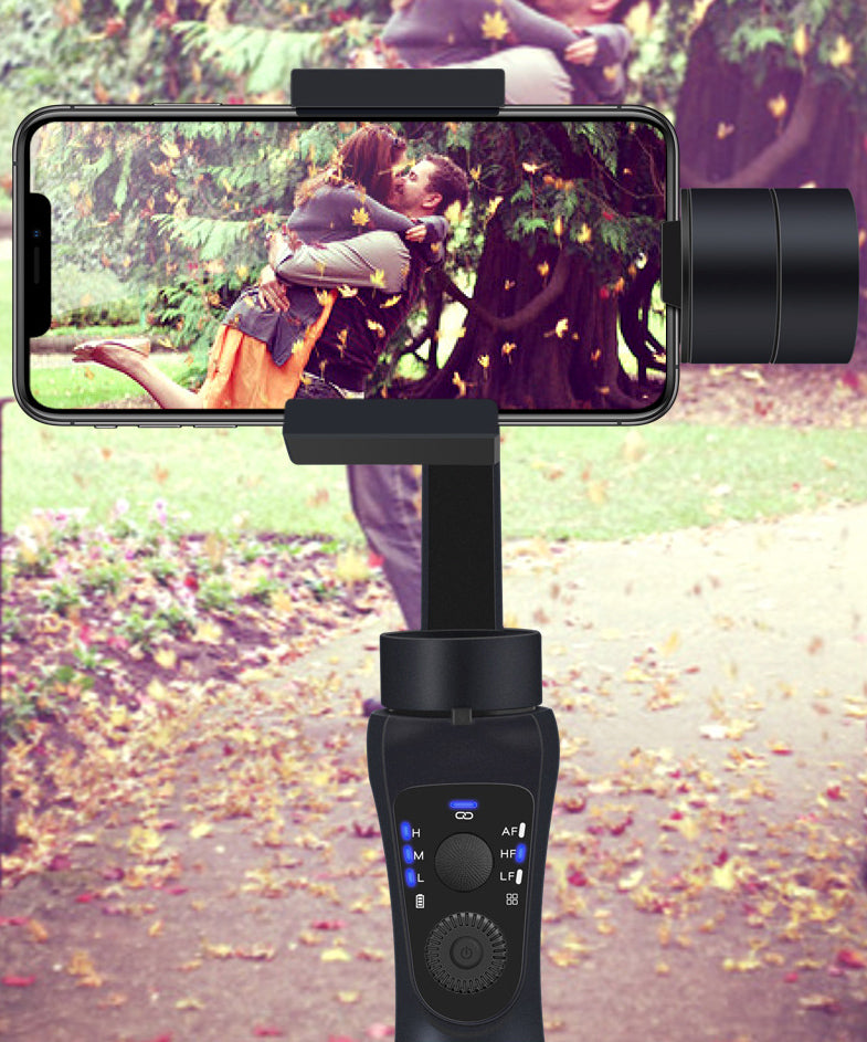 Skanto | Tre-aksers Stabilisert Telefon/Kamera Holder, med Stabilisator, Automatisk Gjenkjenningssporing, En-knapps Kontroll og Flere Opptaksmåter, for Å Ta Bilder og Video