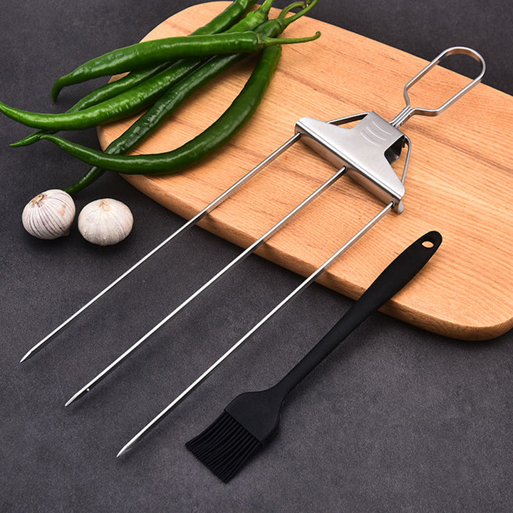 3 Way Grillspyd, Rustfritt Stål Spyd for BBQ | Skanto