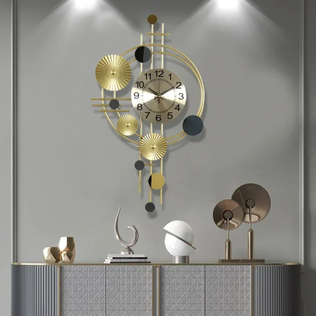 Skanto | Vornix | Stor moderne veggklokke – Elegant metalldesign for stue eller kontor