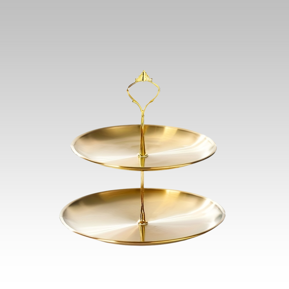 SteelTower - Elegant Triple Serving Plate for Parties Skanto