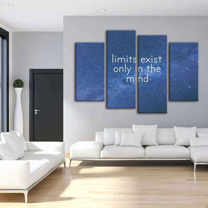 4-delt Galaxy Motivasjon - Lerret Veggkunst Maleri | Skanto