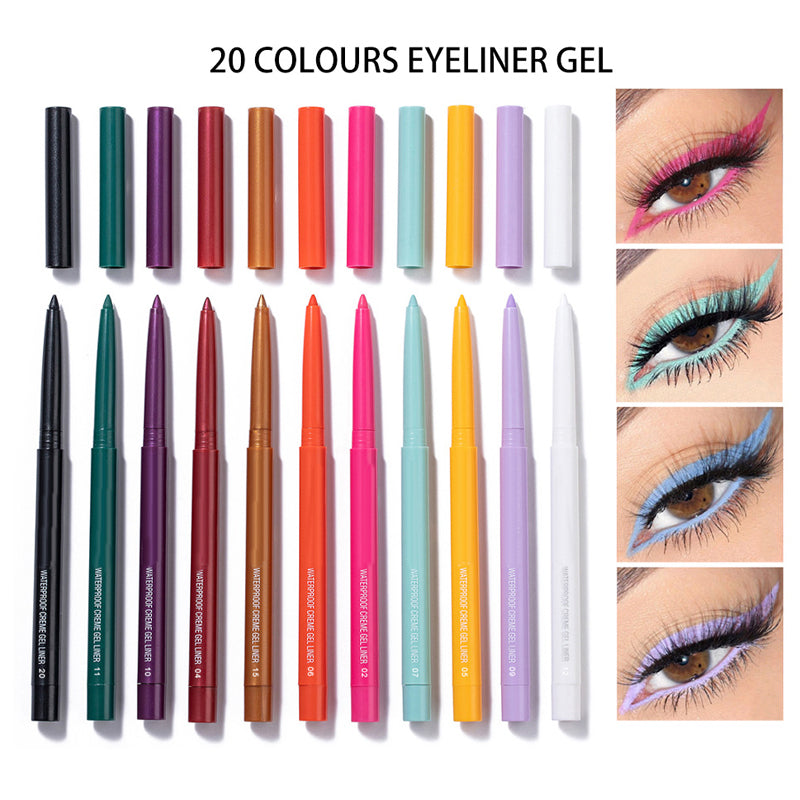20 PCS Fargerik Eyeliner Penn Sett | Skanto