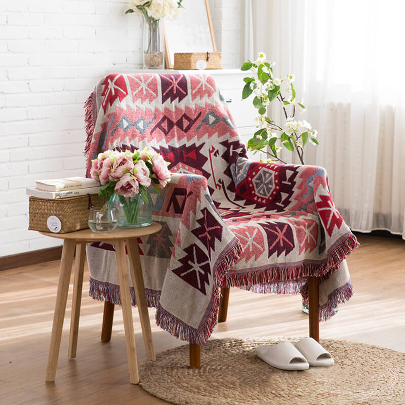 Bohemske strikkede kaster for sofasmykke | Skanto
