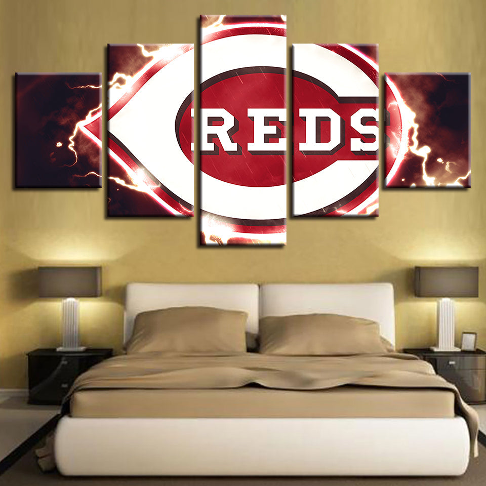 Cincinnati Reds 5 deler lerret veggkunst maleri | Skanto