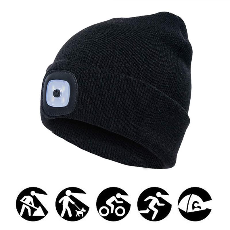 Skanto | Avtagbar LED Hodelykt Beanie Lue