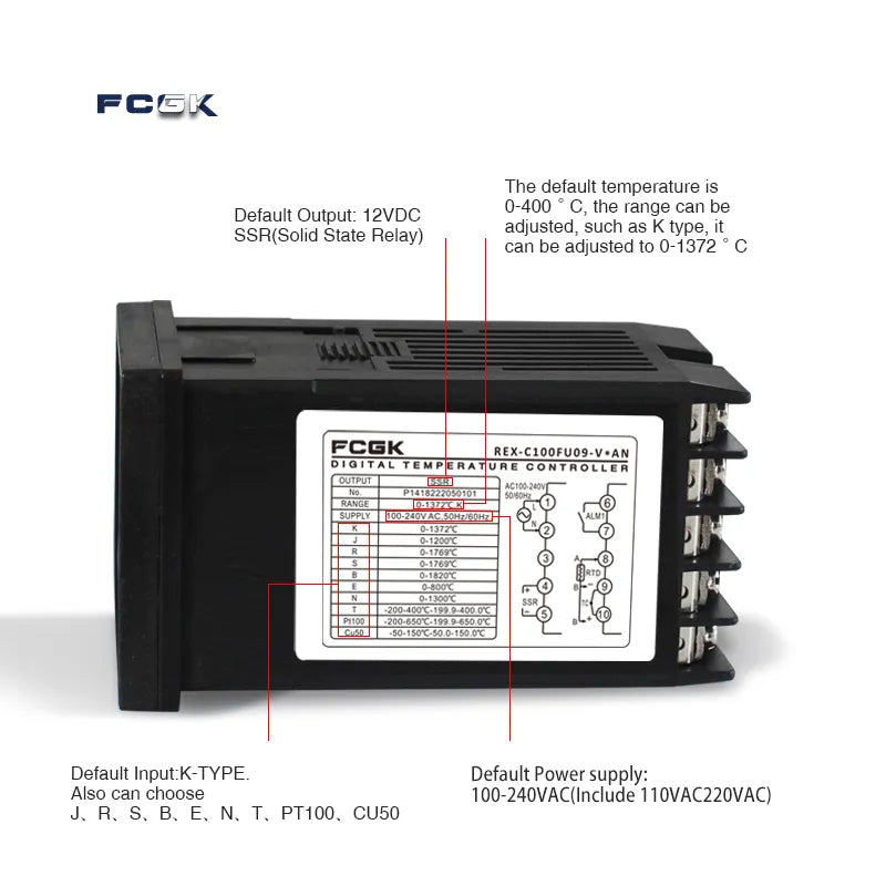 REX-C100 SSR Utgangstermostat Digital Timer | Skanto