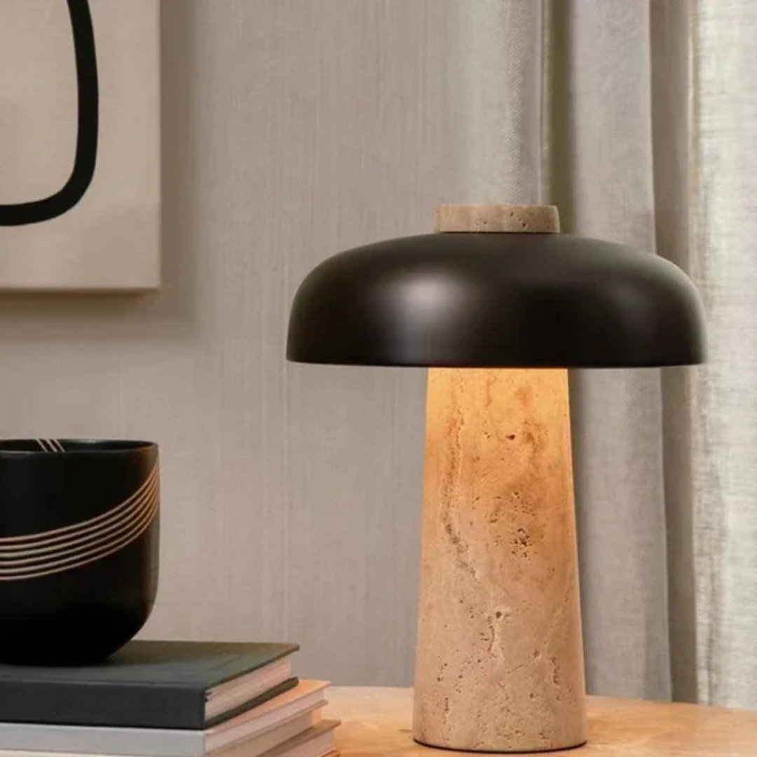 Skanto | Luksus Travertin LED Bordlampe
