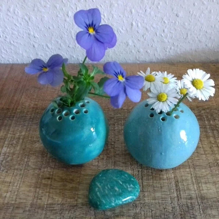 Resin Håndlaget Vase Blomst Stein Borddekor | Skanto