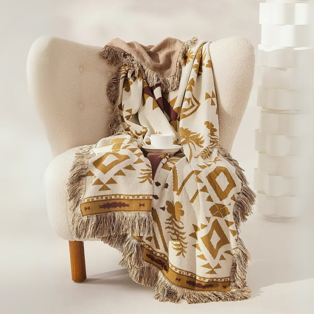 Skanto | Azura Boho Geometrisk Strikket Teppe