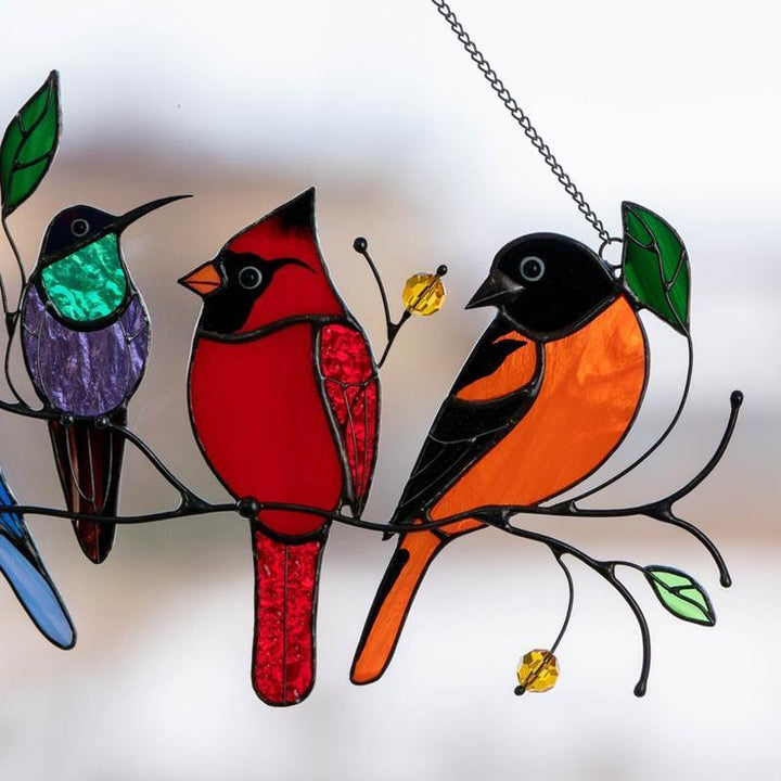 Fugler Flekket Glassvindu Henge 🐦 | Skanto