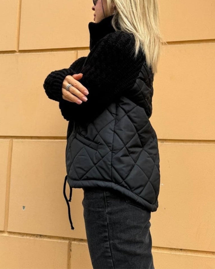 Skanto | Solid Color Høy Krage Glidelås Kåpe