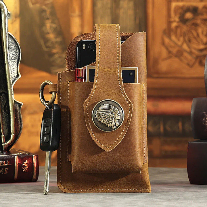 Skanto | Multifunksjonell Lær Mobiltelefonveske