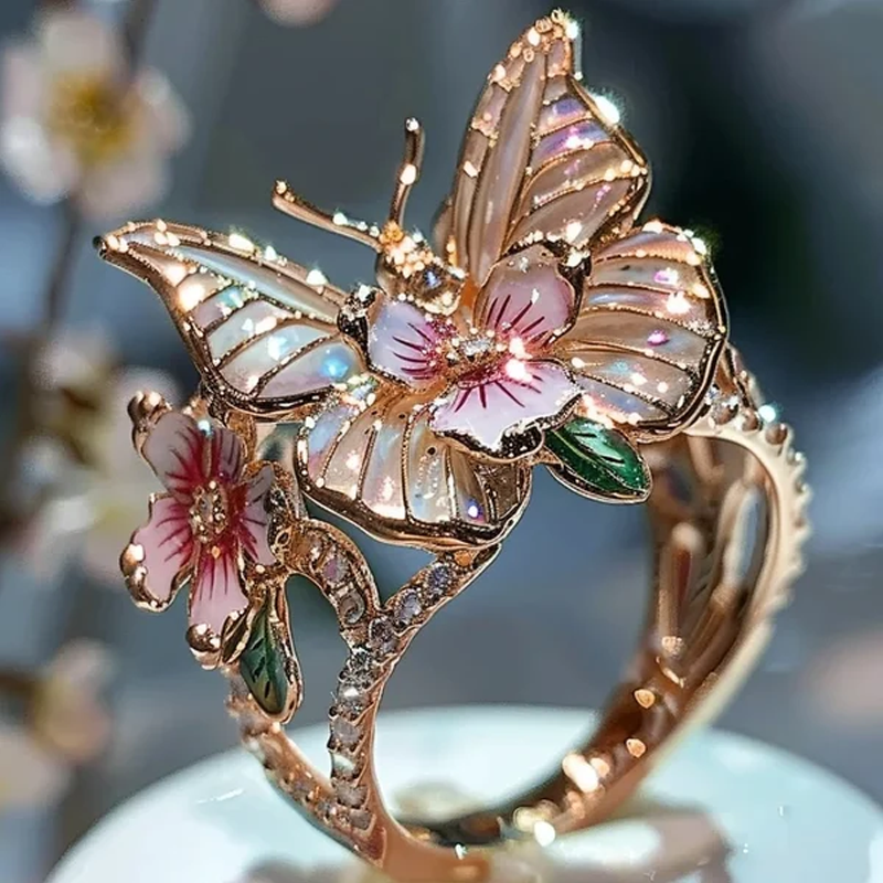 Butterfly flower ring | Skanto