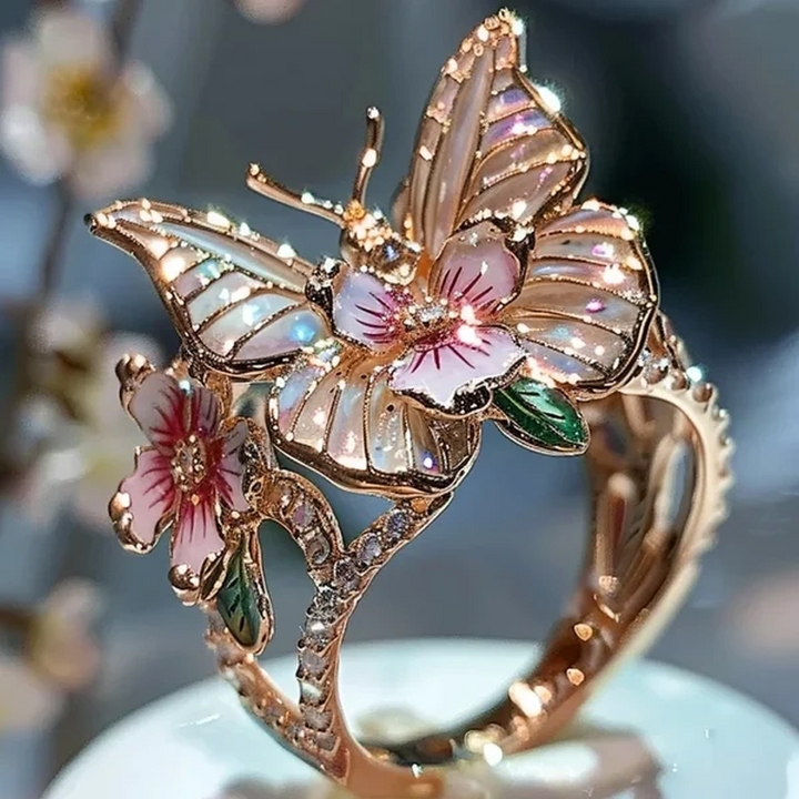 Butterfly flower ring | Skanto