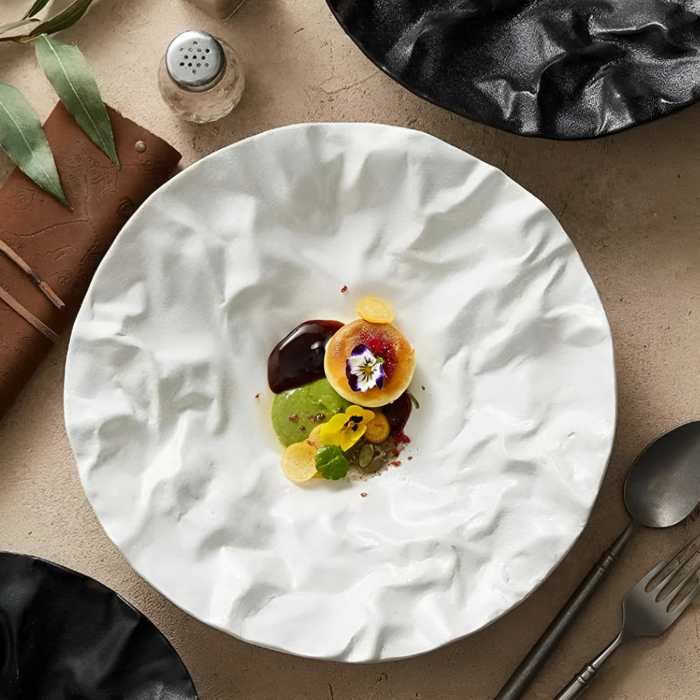 Skanto | Håndlaget krøllet papir keramikkplate
