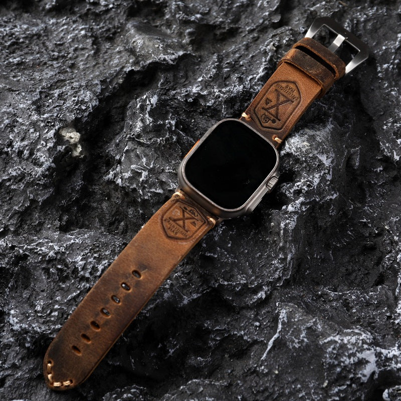 Handgefertigtes Vintage Leder-Apple-Watch-Armband
