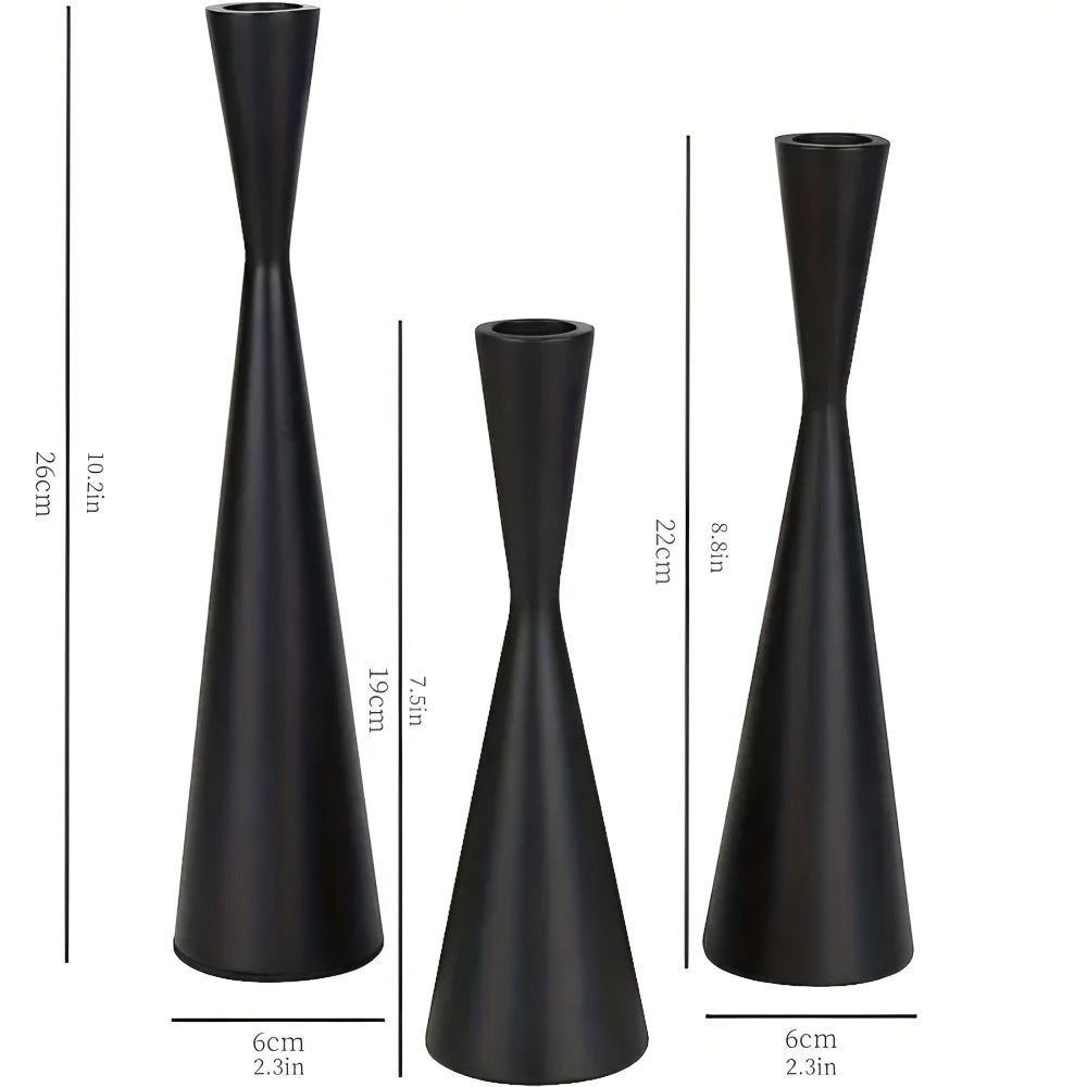 Eleganter nordischer Kerzenständer aus Messing für die Taille | 3-teiliges Sett