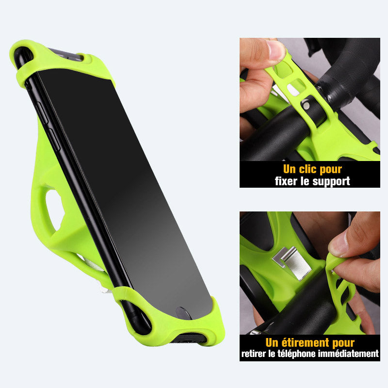 Universell silikone telefonholder for cyklen, skridsikker, justerbar | Skanto