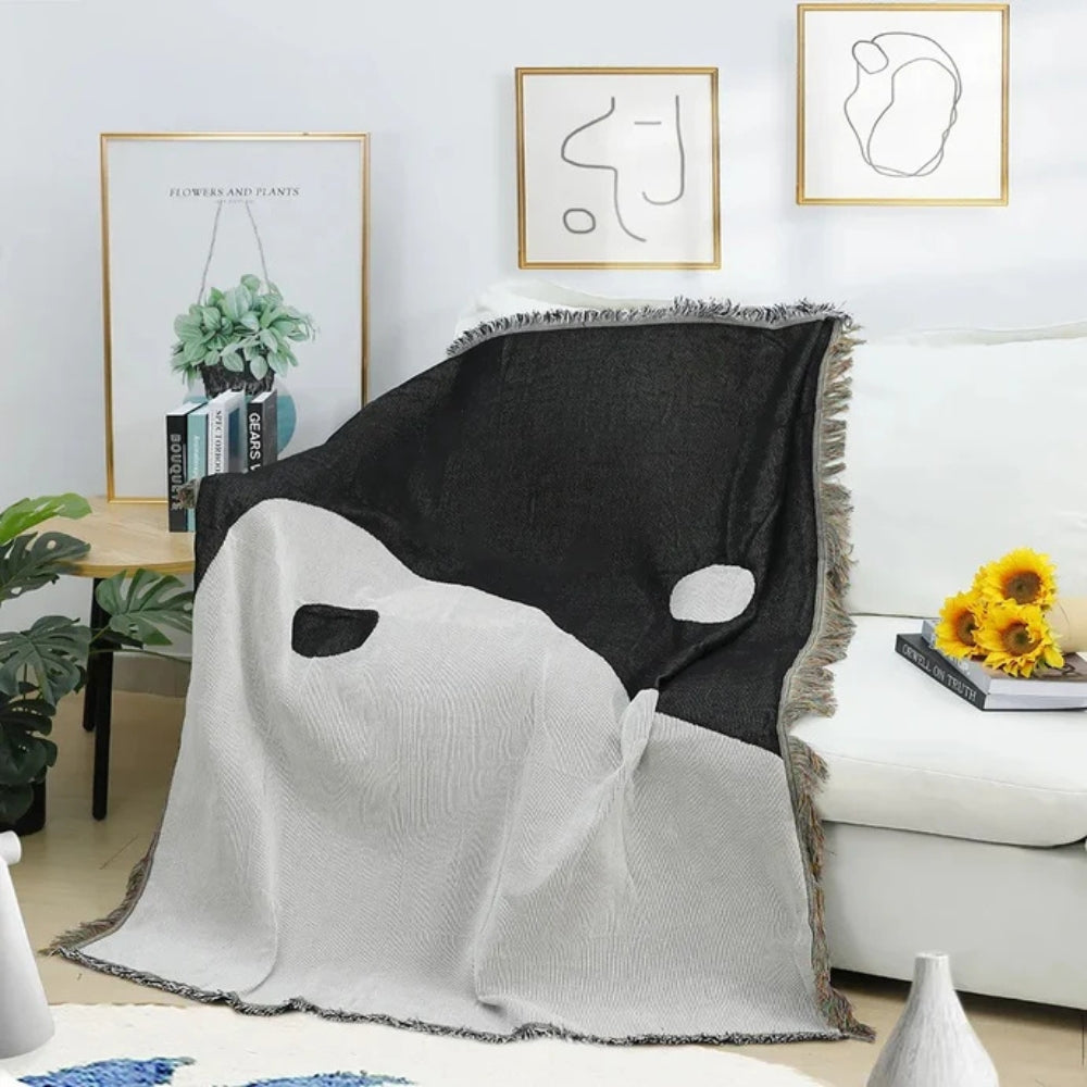Skanto | Kunstnerisk Yin Yang Tapestry Kaste Teppe