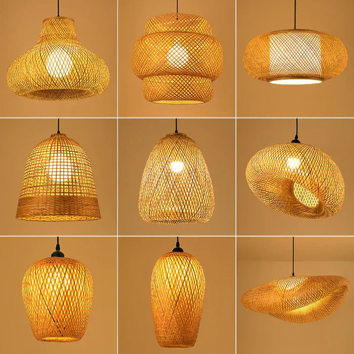 Skanto | Håndlaget Rattan Pendellampe - RayaLight