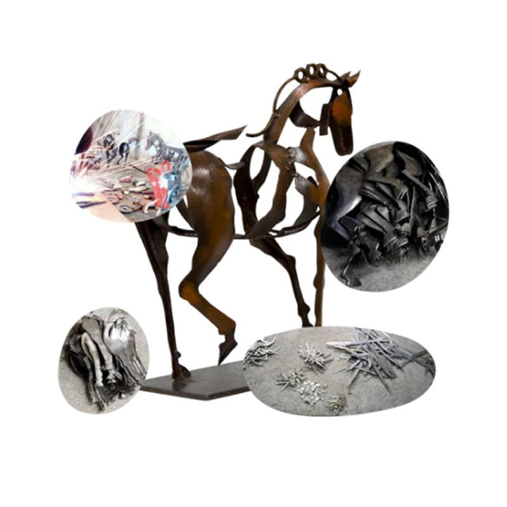 Håndlaget metall hesteskulptur "Adonis" | Skanto