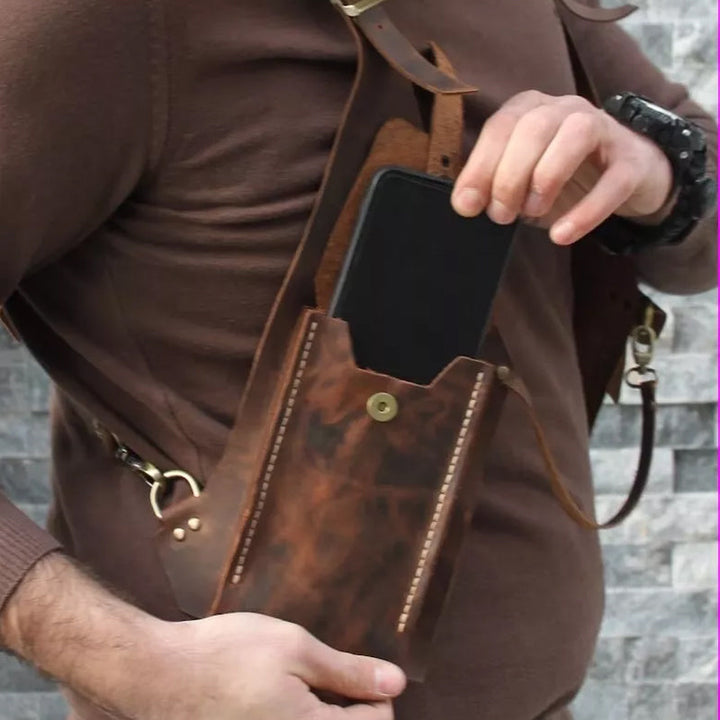 Medieval Steampunk skulderveske med retro stropp | Skanto