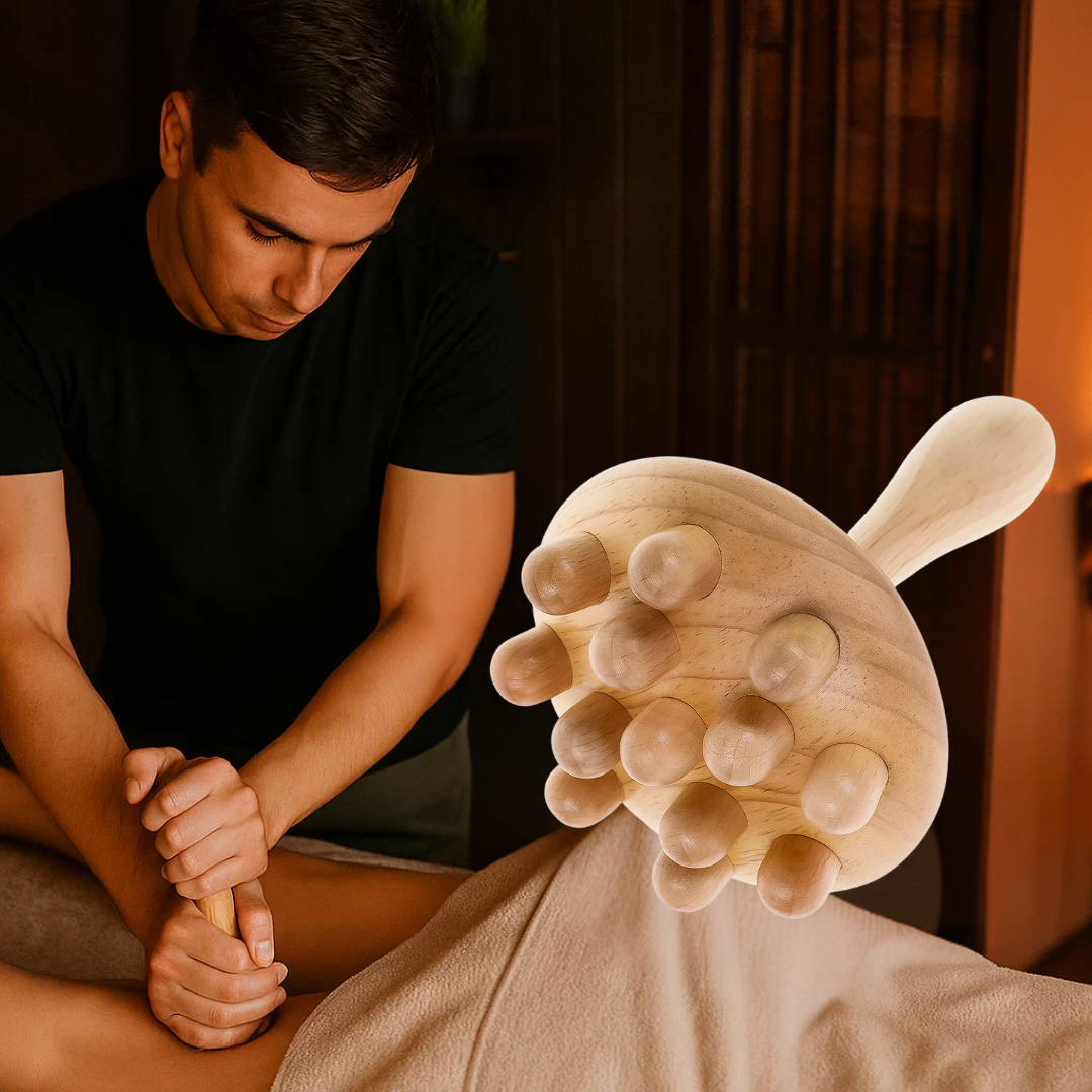 Knot-Relief Booster – Holdbart Bøkefat – Forbedrer Sirkulasjon – Skånsom Cellulitebehandling – Hjemme Avslapningsbolle