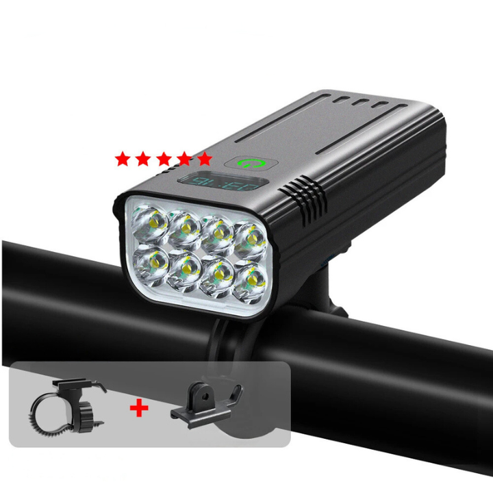Skanto | 5000 lumen USB oppladbart sykkellys med fester