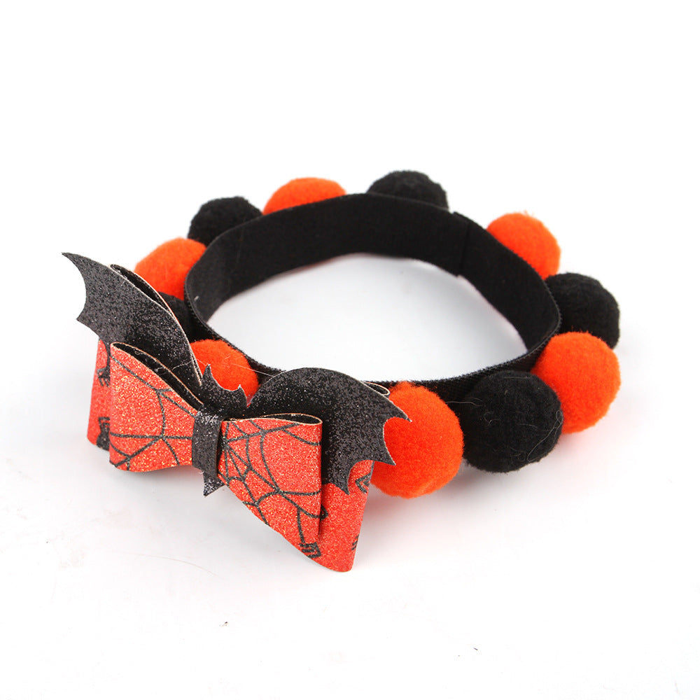 Skanto | Halloween Husdyrkrage – Justerbar Hund- og KattHals med Gresskar- og Hodeskalle-designs