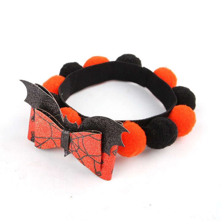 Skanto | Halloween Husdyrkrage – Justerbar Hund- og KattHals med Gresskar- og Hodeskalle-designs