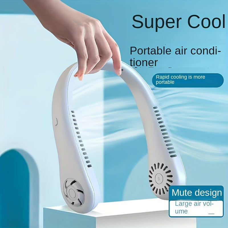 1pc Håndfri Bærbar Nakke Vifte - Oppladbar, Bladfri, og USB Drevet - Perfekt for Kontor og Reisebruk | Skanto