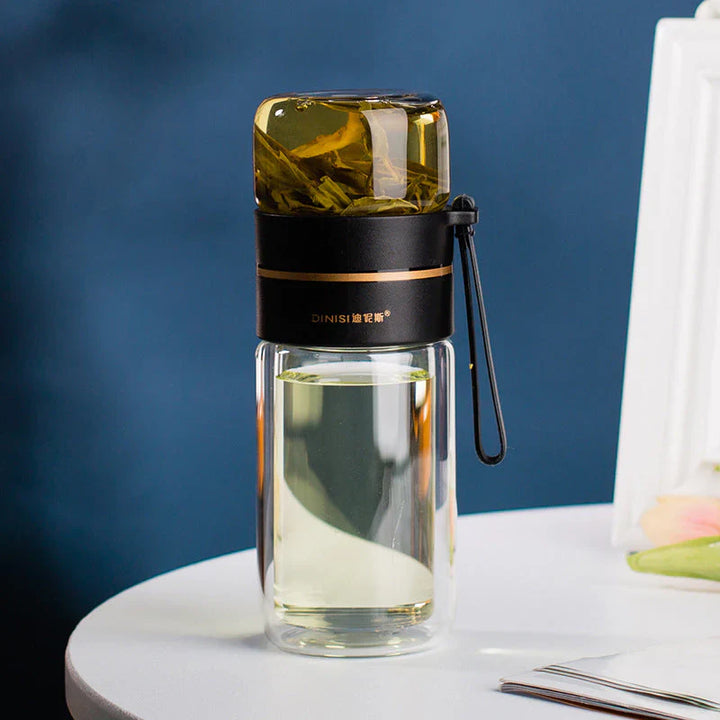Skanto | Dobbelveggs glassflaske med tefilter og infusor