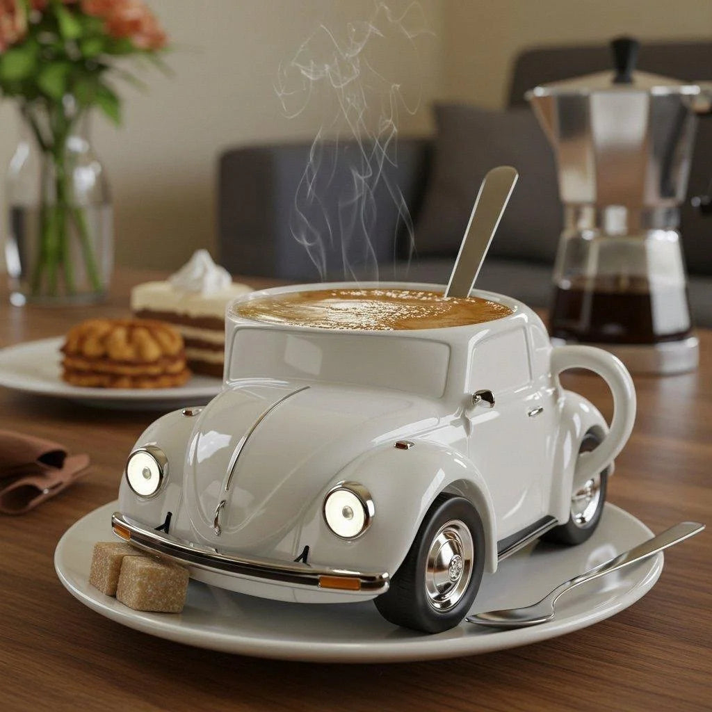 RetroAuto Keramikkopp – Unik 3D-design for kaffe og te | Skanto