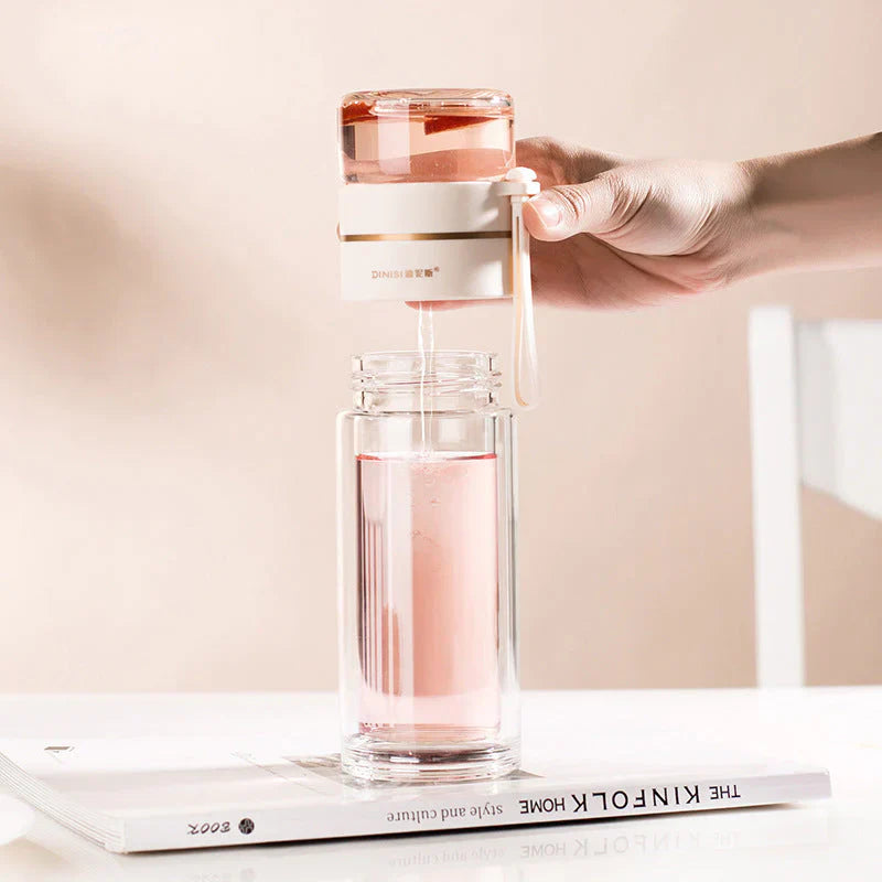 Skanto | Dobbelveggs glassflaske med tefilter og infusor