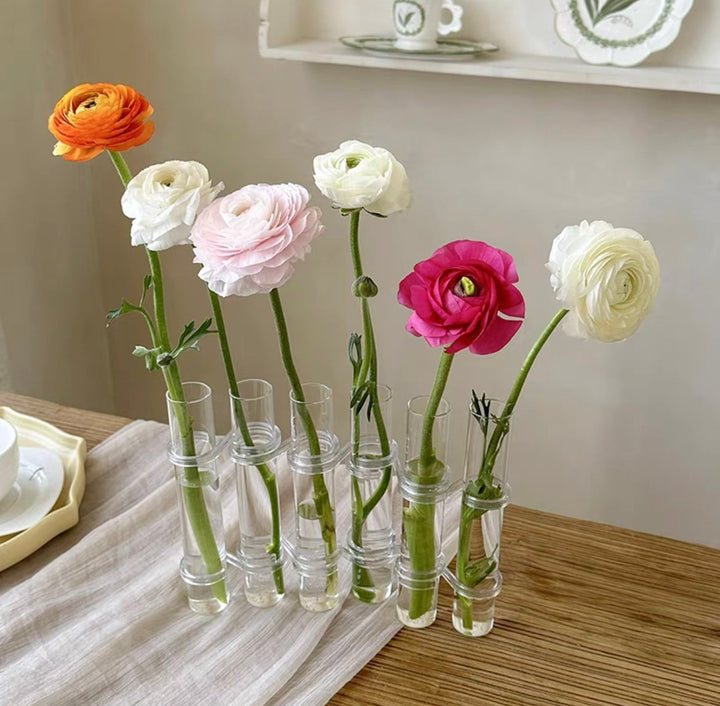 Skanto | Fleksible Blomster Vaser med Hengsler | Moderne Glassrør Vase