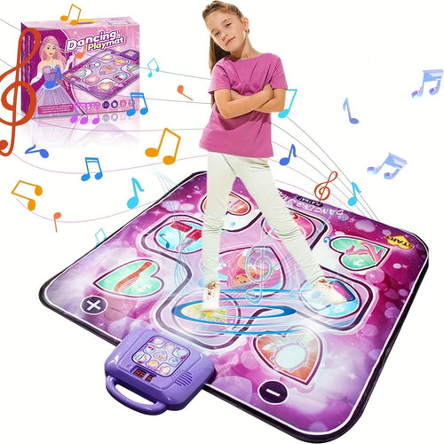 Skanto | Rosa Dansematte for Barn med Poengfunksjon og Rhythmiske Spill – Uten TV – DanceFun Matte