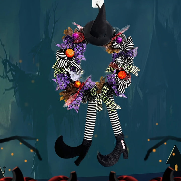 Skanto | Halloween Spenstige Heks Ben Krans | Festlig Dørdekorasjon