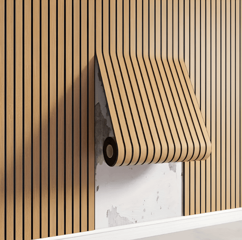 Skanto | 3D Akustisk Panel – Selvklebende Tre-lignende Veggpaneler