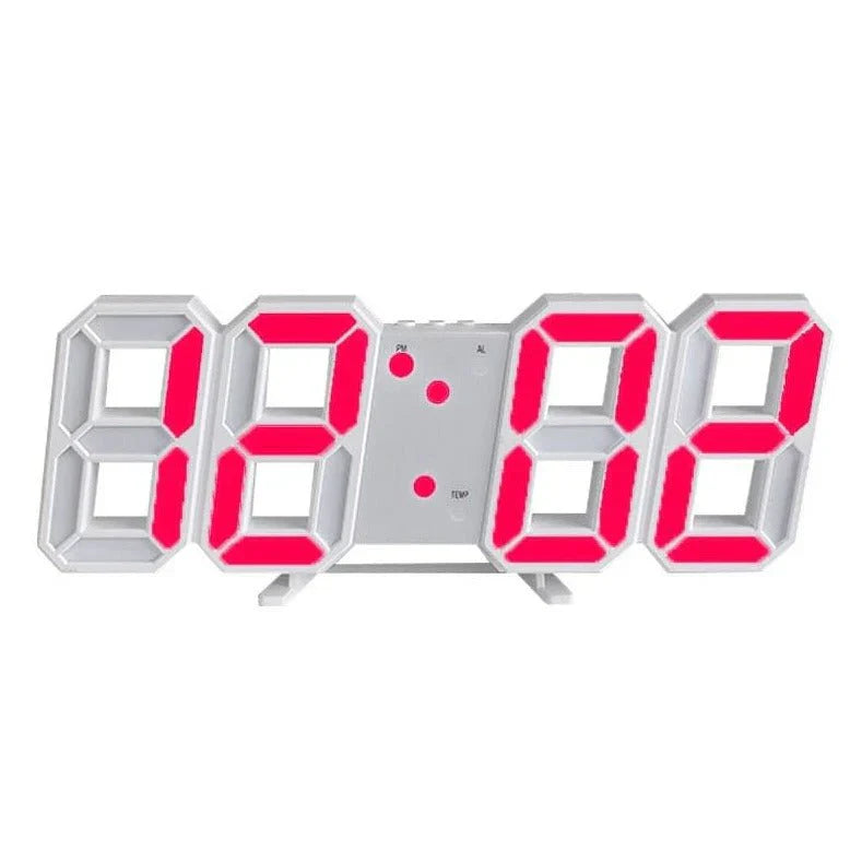 Skanto | TimeGlow 3D LED Veggklokke – Digital klokke med justerbart lys