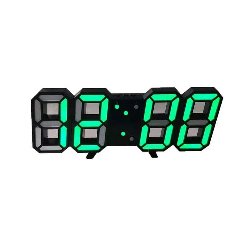 Skanto | TimeGlow 3D LED Veggklokke – Digital klokke med justerbart lys