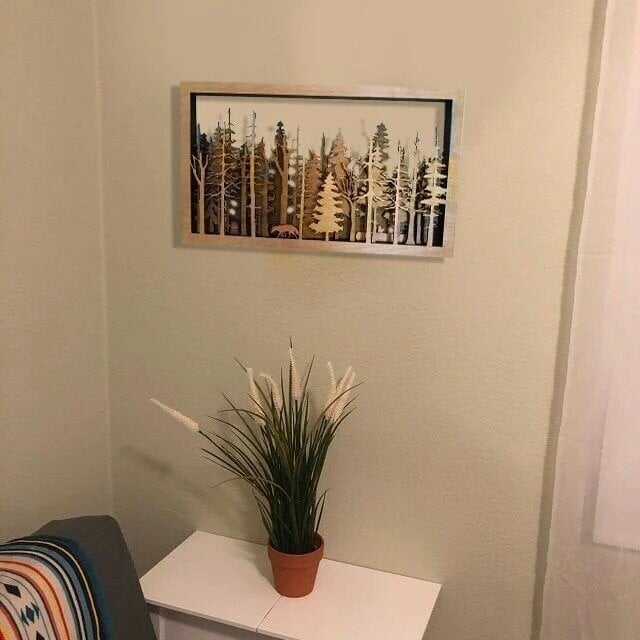 Skanto | Veggdekor - WoodForrest 3D - Fortryllende Skogslandskap - Rev & Tre Skygge