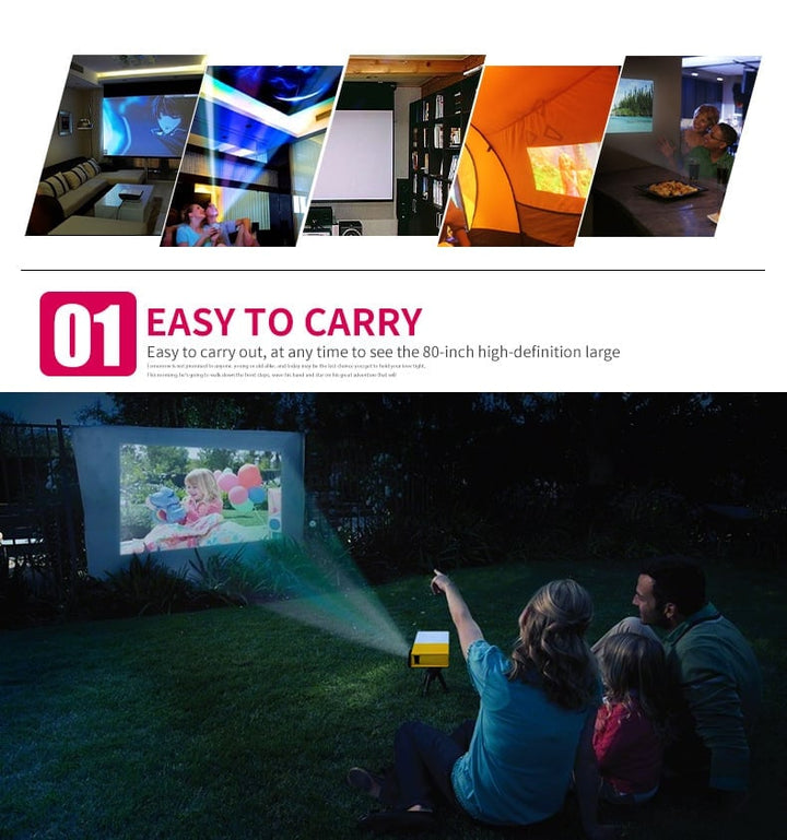 Skanto | LED Hjem HD Mini Bærbar Mikro Projektor Projektor