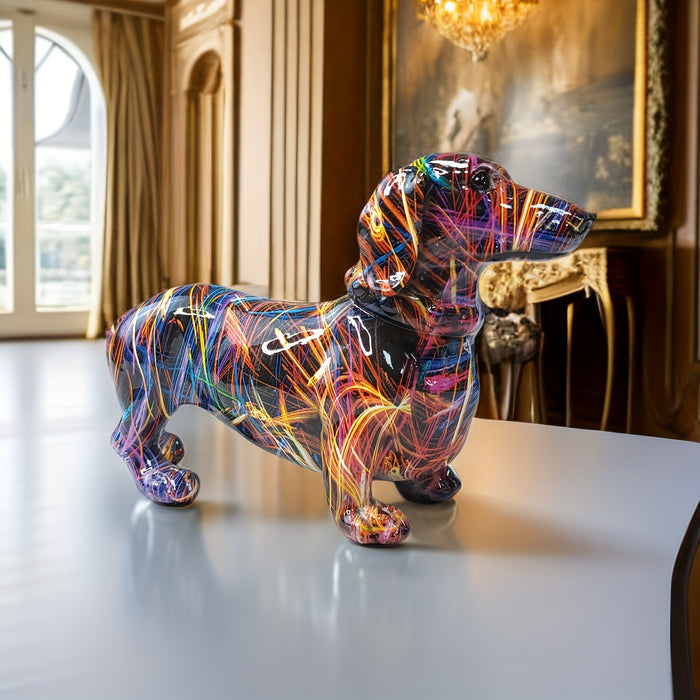 Skanto | Dachsund Glede – Fargerik Dachsund Ornament for en Lekfull Touch hjemme