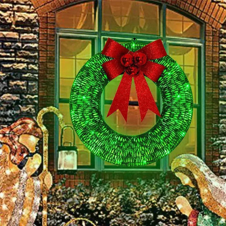 Skanto | Front Door Wreath Bowknot Luminescent LED Lys Julegirlander