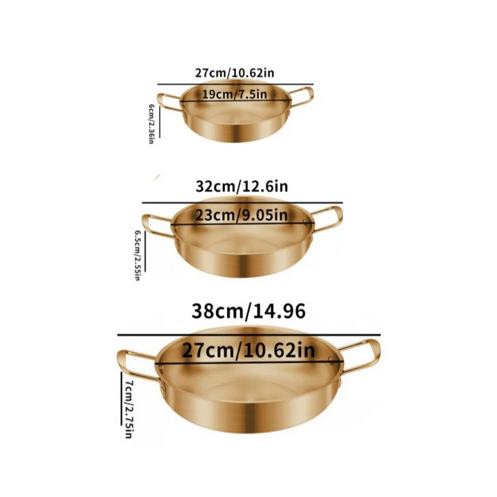 GastroPan – Rustfritt Stål Saus- og Paella-panne med Håndtak Skanto