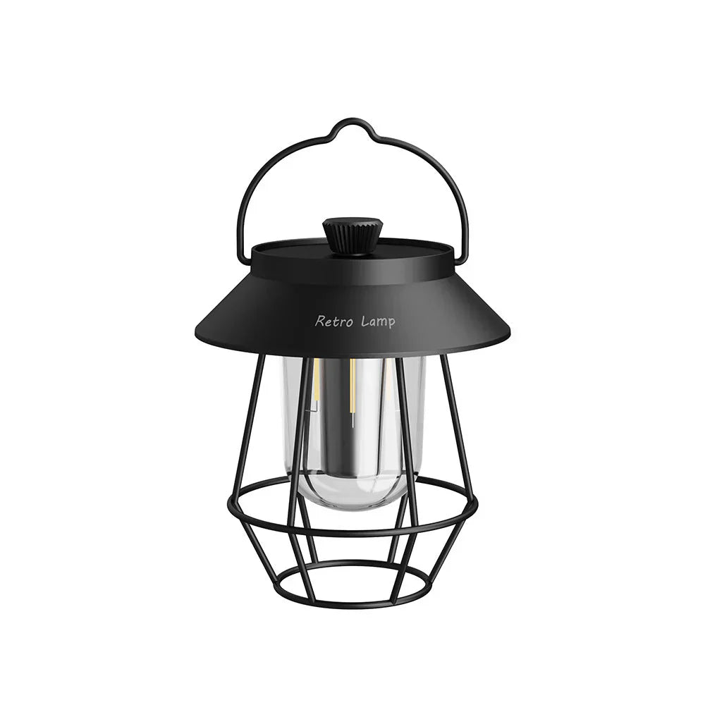 Skanto | LED Camping Lantern i Retro Design – Bærbar Lampe for Innendørs og Utendørs