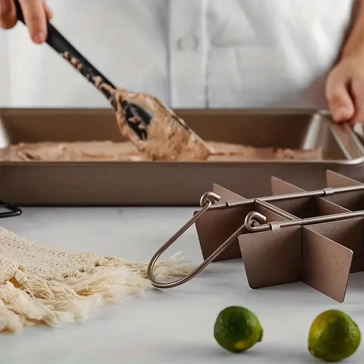 Skanto | Non-Stick Brownie Pan med 18 Skiller Aluminium Bakeware