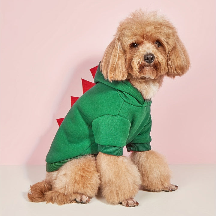 Skanto | Hund Halloween Kostyme Fleece Dinosaur Hoodie | Kjæledyrantrekk Varm
