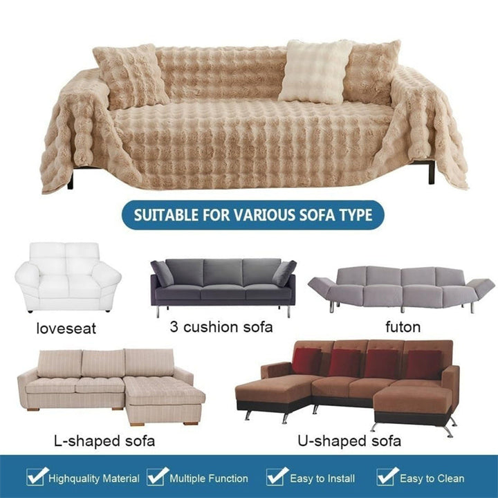 Premium Faux Fur Non-Slip Sofa Covers | Skanto