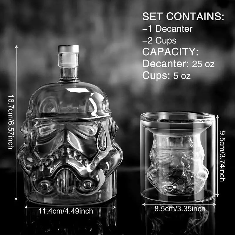 3 stk Kreativ Whiskey Dekanter med 2 Glass Bar Verktøy | Skanto